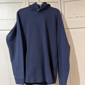 Men's Swannies Golf Navy Waffle Knit Hooded Pullover size L